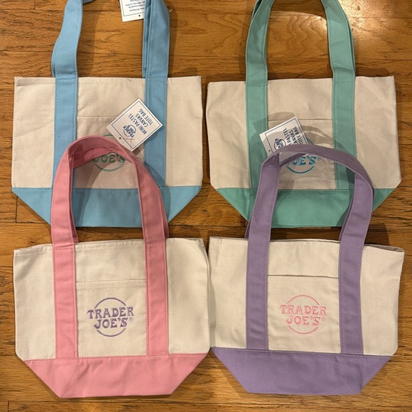 Trader Joes Handbags - Trader Joe’s Mini Pastel Canvas Tote Bag 2025 (BUNDLES AVAILABLE)